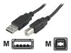 Deltaco - USB cable - 4 PIN USB Type A (M) - 4 PIN USB Type B (M) - 2 m - black