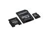 Kingston - Flash memory card ( microSDHC to SD/mini SD adapters included ) - 4 GB - Class 4 - microSDHC