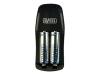 Sweex Battery charger - Battery charger 2xAA/AAA, 1x9V - included batteries: 2 x AA type 2000 mAh