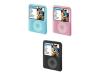 Belkin Silicone Sleeve for iPod nano - Protective sleeve for digital player - silicone - black, blue, pink - iPod nano (aluminum) (3G) (pack of 3 )