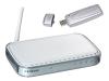 NETGEAR WGR614 54 Mbps Wireless Router - Wireless router + 4-port switch - EN, Fast EN, 802.11b, 802.11g   - with NETGEAR WG111 54 Mbps Wireless USB 2.0 Adapter