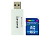 Transcend - Flash memory card - 16 GB - Class 6 - SDHC with Transcend Compact Card Reader S5