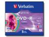 Verbatim Lightscribe Colour - 5 x DVD+R - 4.7 GB ( 120min ) 16x - blue, yellow, red, green, orange - LightScribe 1.2 - slim jewel case - storage media