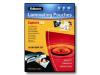 Fellowes Laminating Pouches Capture 125 micron - Lamination pouches - 100 x glossy - 83 x 113 mm