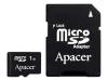 Apacer - Flash memory card ( SD adapter included ) - 1 GB - microSD