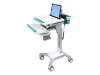 Ergotron StyleView Notebook Cart - Cart for notebook / keyboard - plastic, aluminium, zinc-plated steel - white, turquoise - screen size: up to 17