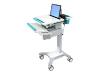 Ergotron StyleView Notebook Cart with Drawer - Cart for notebook / keyboard - plastic, aluminium, zinc-plated steel - white, turquoise - screen size: up to 17