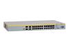Allied Telesis AT 8000GS/24POE - Switch - 24 ports - EN, Fast EN, Gigabit EN - 10Base-T, 100Base-TX, 1000Base-T + 4 x shared SFP (empty) - 1U - PoE   - stackable