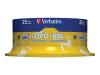 Verbatim - 25 x DVD+RW - 4.7 GB 4x - matt silver - spindle - storage media