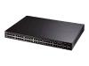 ZyXEL GS-2750 - Switch - 48 ports - EN, Fast EN, Gigabit EN - 10Base-T, 1000Base-TX, 1000Base-T + 2xSFP (mini-GBIC)(uplink) + 4 x shared SFP (empty)   - stackable
