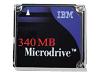 IBM Microdrive - Hard drive - 340 MB - removable - CF+ - 4500 rpm - buffer: 128 KB - black, blue