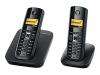 Siemens Gigaset A580 Duo - Cordless phone w/ call waiting caller ID - DECT\GAP - piano black + 1 additional handset(s)
