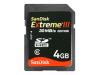 SanDisk Extreme III  30MB/s Edition High Performance Card - Flash memory card - 4 GB - Class 6 - SDHC