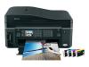 Epson Stylus SX600FW - Multifunction ( fax / copier / printer / scanner ) - colour - ink-jet - printing (up to): 38 ppm (mono) / 38 ppm (colour) - 120 sheets - 33.6 Kbps - Hi-Speed USB, 10/100 Base-TX, 802.11b, 802.11g