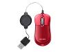 Belkin Retractable Mouse - Mouse - optical - wired - USB - jetset red
