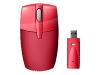 Belkin Wireless Travel Mouse - Mouse - optical - wireless - RF - USB wireless receiver - jetset red