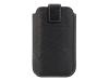 Belkin Pull-Tab Holster - Holster bag for cellular phone - leather - black - Apple iPhone
