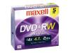 Maxell - 5 x DVD+RW - 4.7 GB ( 120min ) 8x - jewel case - storage media