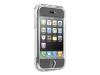DLO HybridShell - Case for cellular phone - silicone, polycarbonate, rubber - clear with black accents - Apple iPhone