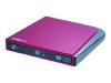 LiteOn eSAU208 - Disk drive - DVDRW (R DL) / DVD-RAM - 8x/8x/5x - Hi-Speed USB - external - red - LightScribe