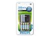 Philips Multilife SCB4380NB - Battery charger - AC / car - 3.33 hr - 4xAA/AAA - included batteries: 4 x AA type NiMH 2450 mAh