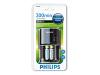 Philips Multilife SCB4365NB - Battery charger - AC / car 4xAA/AAA - included batteries: 2 x AAA type NiMH 900 mAh