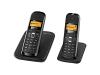 Siemens Gigaset AS180 Duo - Cordless phone w/ caller ID - DECT\GAP - black + 1 additional handset(s)