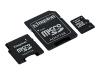 Kingston - Flash memory card ( microSDHC to SD/mini SD adapters included ) - 8 GB - Class 4 - microSDHC