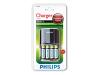 Philips Multilife SCB1480NB - Battery charger 4xAA/AAA - included batteries: 4 x AA type NiMH 2450 mAh