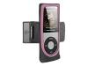 DLO Action Jacket - Case for digital player - neoprene - black with pink stripe - iPod nano (4G)