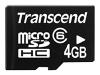 Transcend - Flash memory card - 4 GB - Class 6 - microSDHC