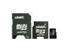 TakeMS Micro SD-Card 3in1 Solution - Flash memory card ( microSD to SD/mini SD adapters included ) - 2 GB - 60x/130x - microSD