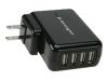 Kensington 4-Port USB Charger for Mobile Devices - Power adapter - AC 100-240 V - 4 Output Connector(s) - Europe