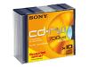 Sony 10CDRW700SLD-SPE - 10 x CD-RW - 700 MB ( 80min ) 1x - 4x - slim jewel case - storage media