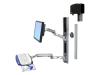 Ergotron LX Wall Mount System with Small CPU Holder - Wall mount kit - silver
