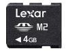 Lexar - Flash memory card ( M2 to Memory Stick Duo adapter included ) - 4 GB - Memory Stick Micro (M2)