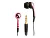 Ifrogz Earpollution Plugz - Headphones ( in-ear ear-bud ) - black, pink