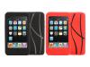 Griffin FlexGrip - Case for digital player - silicone - black / red, black/grey - iPod touch (2G) (pack of 2 )