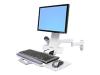 Ergotron 200 Series Combo Arm - Mounting kit ( handle, wall bracket, articulating arm, support tray, wrist rest ) for LCD display / keyboard / mouse / bar code scanner - plastic, aluminium, steel - white - screen size: up to 24