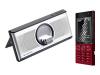 Sony Ericsson T700 - Cellular phone with two digital cameras / digital player / FM radio - WCDMA (UMTS) / GSM - black on red - with Sony Ericsson MDS-65 Music Desk Stand