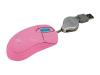 Sweex Mini Optical Mouse Retractable Cable USB pink - Mouse - optical - wired - USB - pink