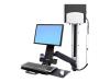 Ergotron StyleView HD Combo System - Mounting kit ( handle, adjustable CPU holder, articulating arm, mount, bracket, keyboard shelf, wall track mount, wrist rest ) for LCD display / keyboard / mouse / bar code scanner - plastic, aluminium, steel - black - screen size: 24