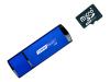 Dane-Elec Dual Mate - Card reader ( microSD ) - flash: integrated - 4 GB - Hi-Speed USB