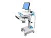 Ergotron StyleView LCD Cart, 66 Ah Powered - Cart for LCD display / keyboard / mouse / CPU - plastic, aluminium, zinc-plated steel - white, turquoise - screen size: up to 22