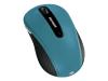 Microsoft Wireless Mobile Mouse 4000 - Mouse - optical - 4 button(s) - wireless - 2.4 GHz - USB wireless receiver - teal blue