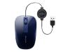 Belkin Retractable Comfort Mouse - Mouse - optical - wired - USB - midnight blue