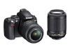 Nikon D3000 - Digital camera - SLR - 10.2 Mpix - Nikon AF-S DX 18-55mm and 55-200mm lenses - optical zoom: 3 x - supported memory: SD, SDHC