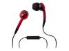 Ifrogz Earpollution Plugz with Mic - Headset ( in-ear ear-bud ) - red