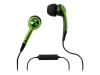 Ifrogz Earpollution Plugz with Mic - Headset ( in-ear ear-bud ) - lime