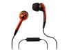 Ifrogz Earpollution Plugz with Mic - Headset ( in-ear ear-bud ) - orange